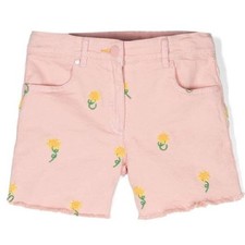 Stella McCartney Girls Denim Shorts With Floral Embroidery