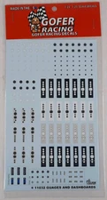 GOFER RACING DECALS guages gauges dashboard SHEET 1:24 1:25 CAR MODEL 11032