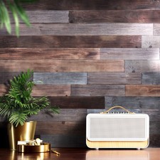 Holydecot Nail Up Paneling Wood Wall Panels, Real Solid 10 Sq Ft, Brown Gray