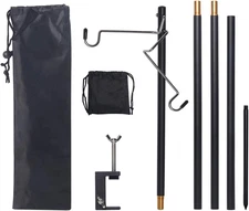 Folding Lantern Stand Pole Portable Lamp Stand Hook Collapasible Light Stand Hol