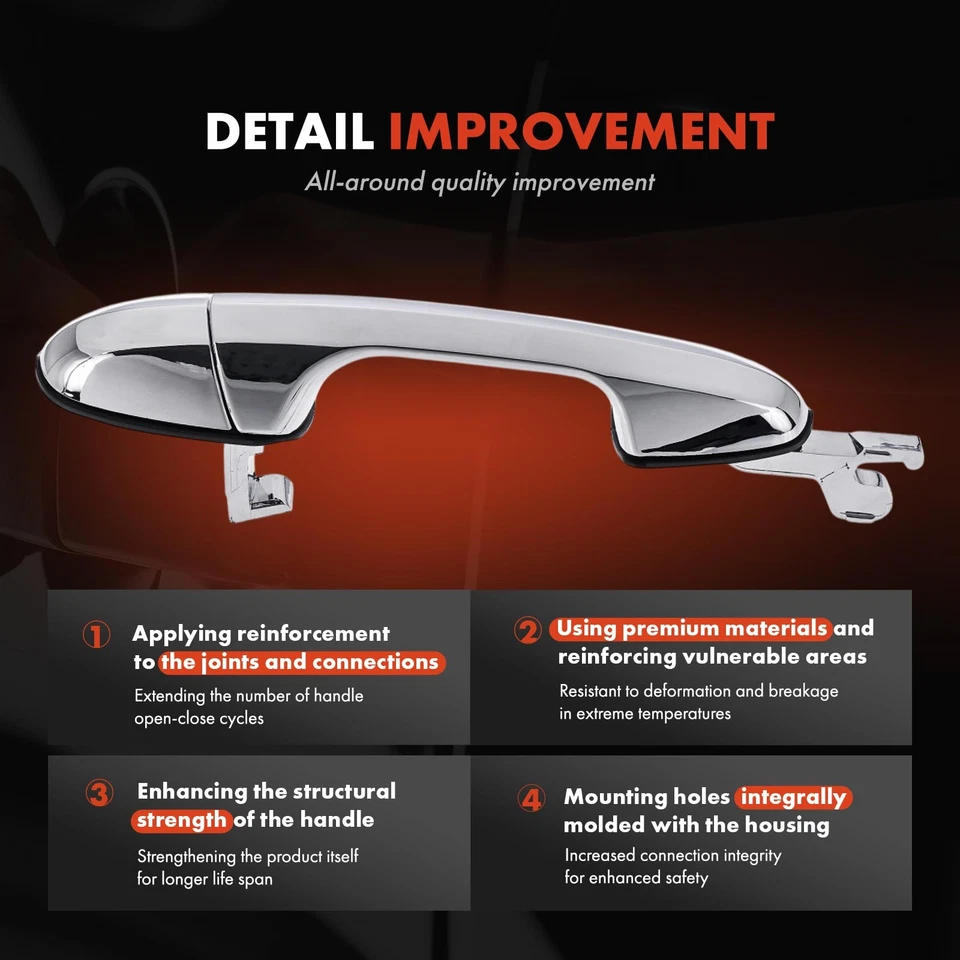 Manija de puerta exterior trasera izquierda para Chrysler Pacifica 2004-2008 cromada Foto 4 de 4