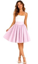 Ralph Lauren Womens Pink white seersucker full Circle skirt Size 2 Beach Y2K 90s