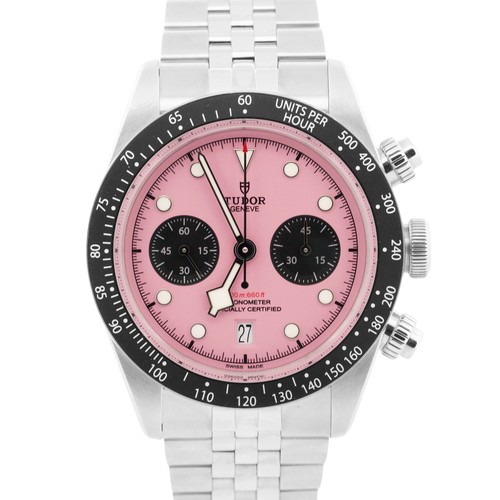 2026 PAPERS Tudor Black Bay Chrono Steel MIAMI PINK 41mm JUBILEE 79360N-0019 BOX