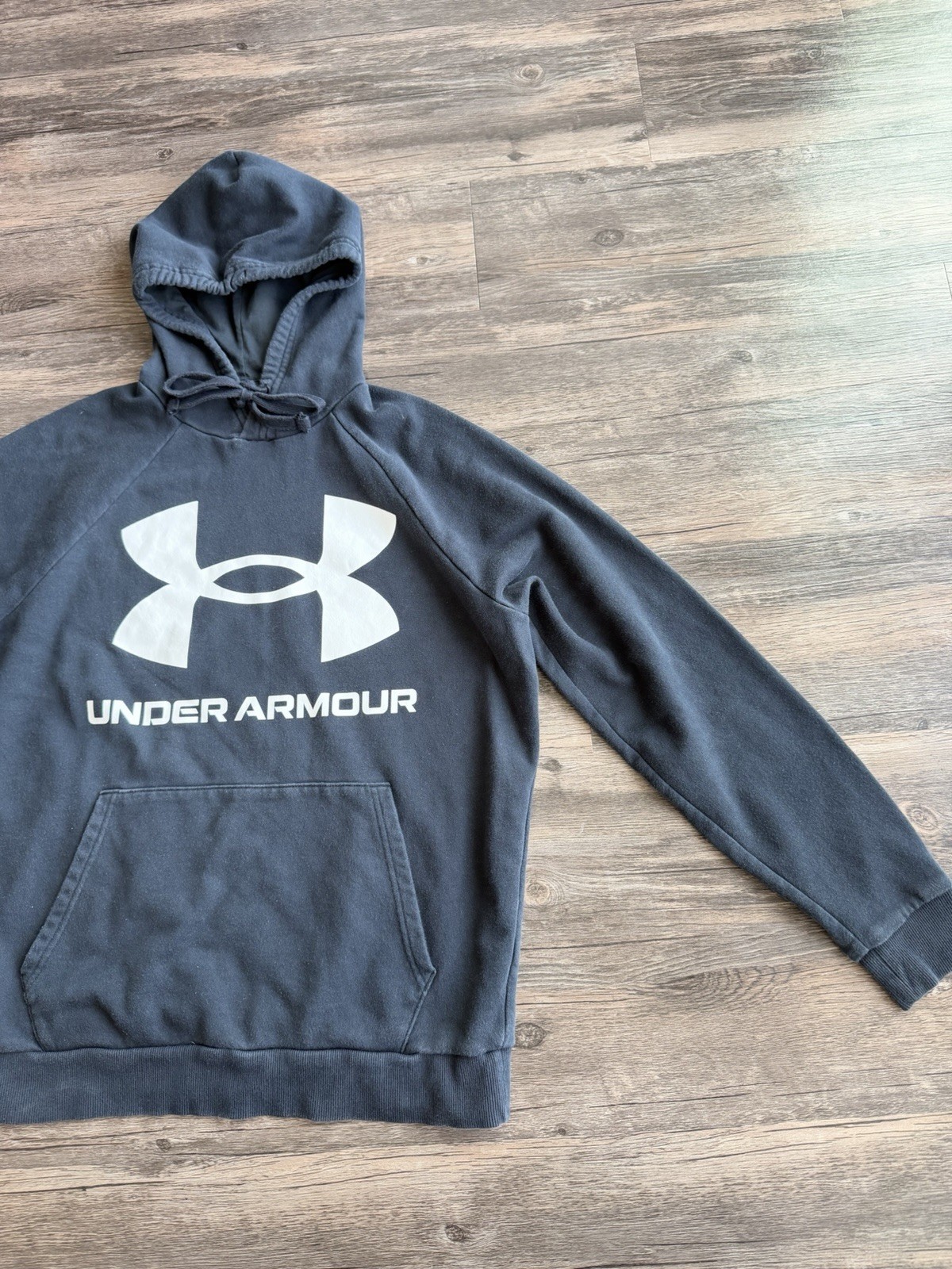 Under Armour Rival Fleece Hoodie Men M Black Loose Big Logo Athletic Casual thumbnail 15