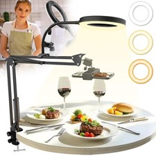 Overhead Stativ Handy mit Ringlicht f&uuml;r K&uuml;che & Food-Videos&ndash;Ringlicht mit Stativ