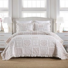 3 Pcs 100 Cotton Oversized Quilt Bedspread Set