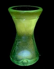🏺 Hand Blown Blenko CM4 Blue Crackle Glass Vase 4” Tall Uranium Green Under UV