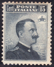 ITALY 1908 Vittorio Emanuele 15 Cent. Sass 80 Mint € 120
