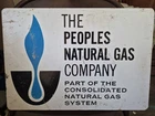 Vintage Peoples Natural Gas CNG Consolidated Natural Gas system sign metal