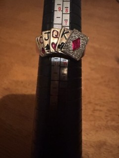 10k Gold Ace High Straight Flush Poker Ring Size 10.5