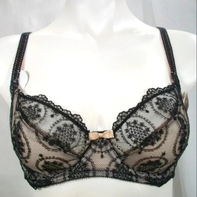 34C Felina 190215 Christelle Sheer Lace 3-Part UW Bra Black NWT