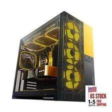  M5 Vent, Mesh Panel Tempered Glass Mid Black/Yellow Mesh ver with 140 x5 fans