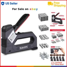 6-in-1 Staple Gun Heavy Duty Upholstery Brad Nailer Power Adjustment Tool