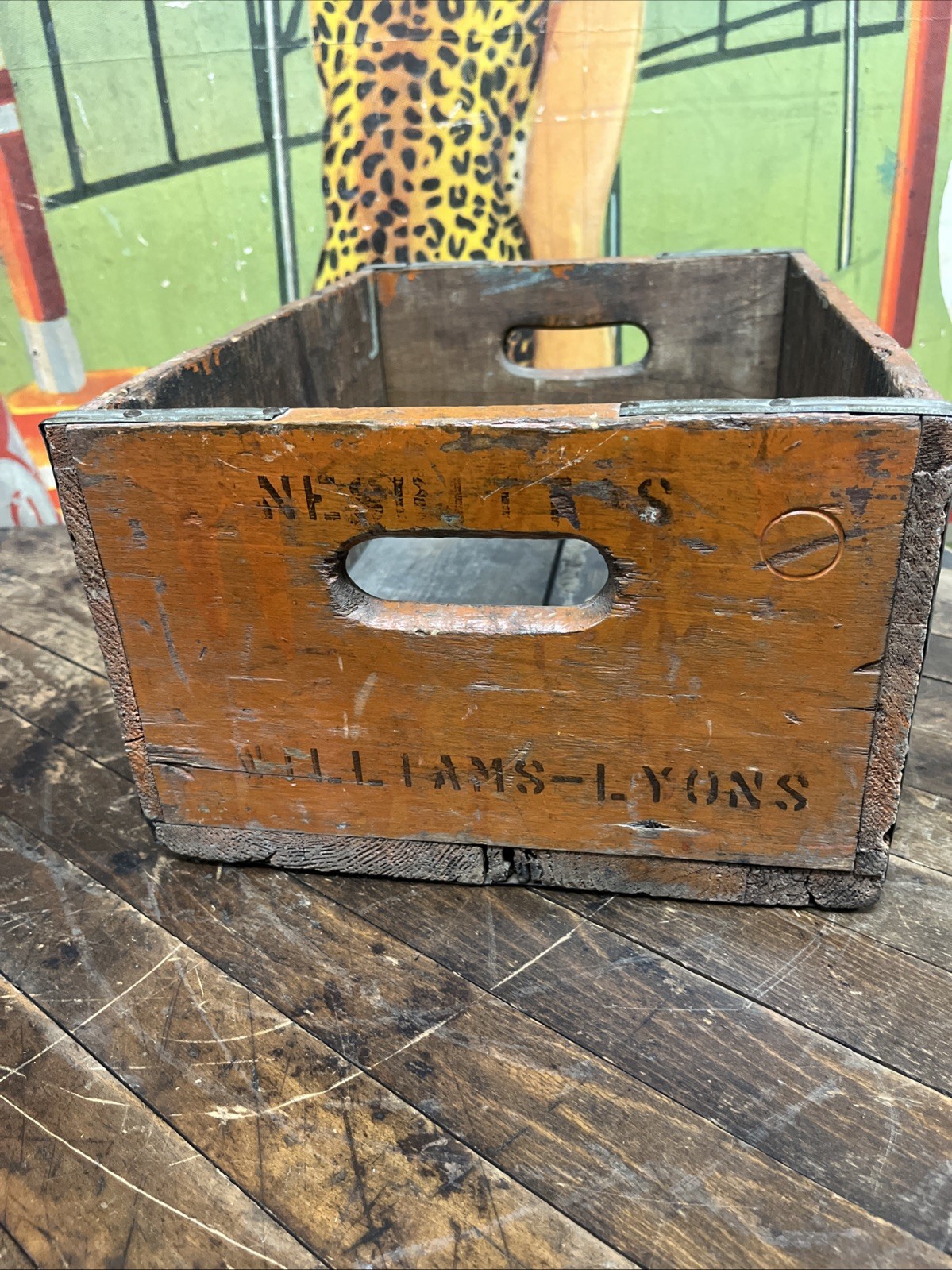 VINTAGE NESBITTS ORANGE CRATE CARRIER SIGN COCA COLA 7UP PEPSI ORANGE CRUSH RARE