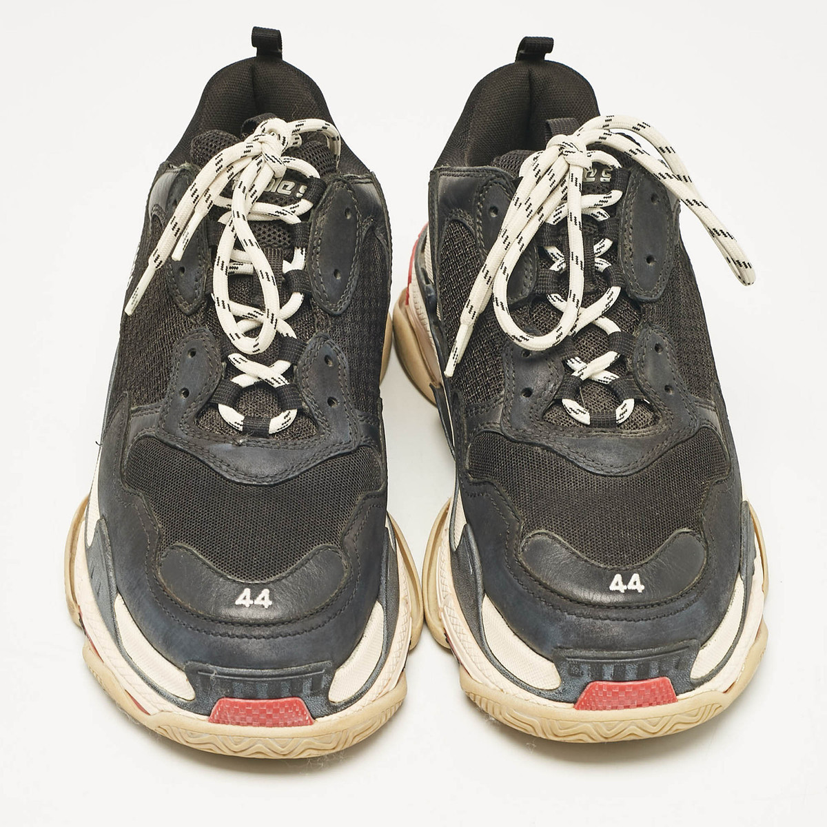 Balenciaga Black Leather and Mesh Triple S Sneakers Size 44 Balenciaga Black Leather and Mesh Triple S Sneakers Size 44