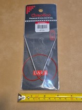 Chiaogoo Premium Stainless Steel Red Lace 16" Sz 6 Knitting Needle