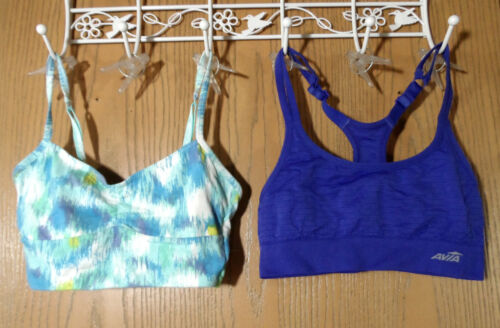 BP & AVIA Sports Bra Tops Set of 2 Junior Small Blue Raceback and Spagetti strap