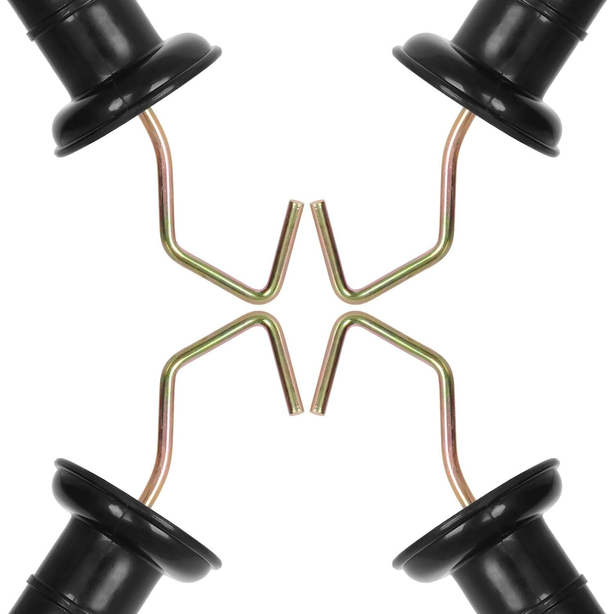 10x Electric Fence Gate Handle Compact Insulated Spring Handles With Hook Black - Foto 3