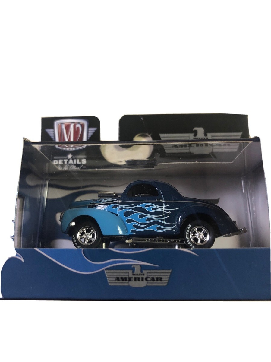 M2マシーン ウォルマート限定　1941 ウィリス・クーペ・ガッサー M2 Machines Boxed 1941 Willy's Coupe Gasser blue w/ flames