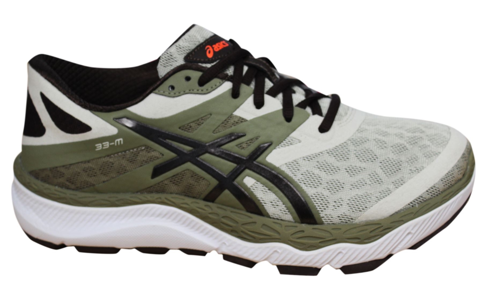 Asics 33-M Khaki Coffee Lace Up Synthetic Leather Mens Trainers T538N 0784 D44 Asics 33-M Khaki Coffee Lace Up Synthetic Leather Mens Trainers T538N 0784 D44
