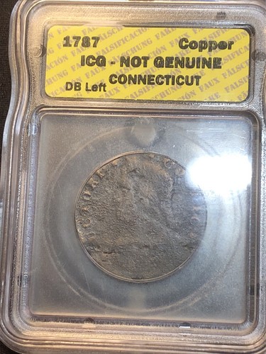 1787 connecticut colonial copper Contemporary Cast ICG Holder Rare Piece Of Hist - Picture 11 of 14