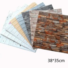 10Pcs 3D Mousse Panneau Papier Peint Tuile Brique Autocollant Mural Maison