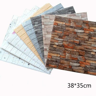 10Pcs 3D Foam Panel Wallpaper Tile Brick Wall Sticker Self-adhesive Home