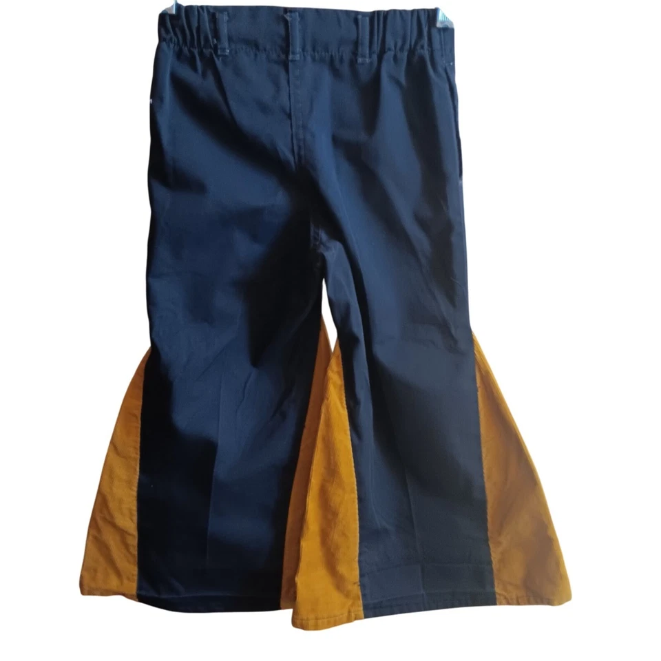 1OF1 20x17 Vintage Niños Talla 6 Hecho a Mano Campana Parte Inferior Pantalones Cometa Bordado Años 70 Foto 4 de 4