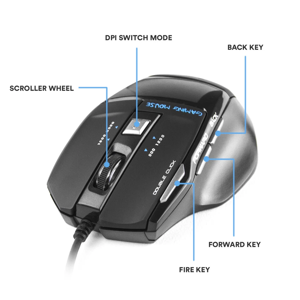 AULA Wired RGB Backlit Gaming Keyboard Mouse Combo LED 104 Keys, 2000 DPI Mouse - Image 4 of 4