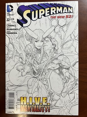 SUPERMAN THE NEW 52  #22 KENNETH ROCAFORT SKETCH VARIANT COVER NM+