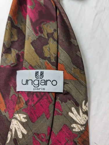 UNGARO PARIS 100% SILK TIE SETA CRAVATTA NECKTIE MADE IN ITALY - Foto 5 di 6