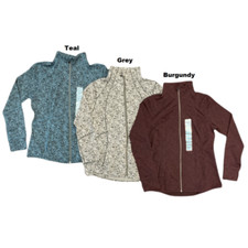 Member's Mark Women's Zip Up Athletic Textured Lightweight Jacket W/ Thumbholes