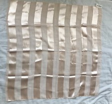 Lovely Peach Scarf Wide Striped Sheer/Satin rolled edges NWT Square Elegant Chic