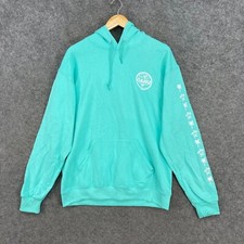 Jerzees Mens Jumper Size M Medium Blue Hawaii Long Sleeve Hooded Cotton 39804