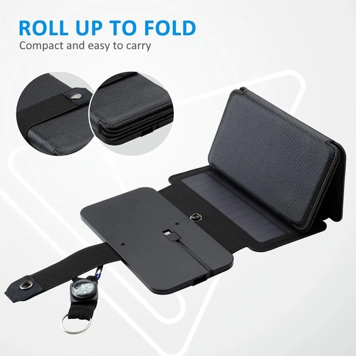 Outdoor Solar Panel Charger 5V Foldable Camping Hiking Backpacking Travelling - Picture 22 of 24