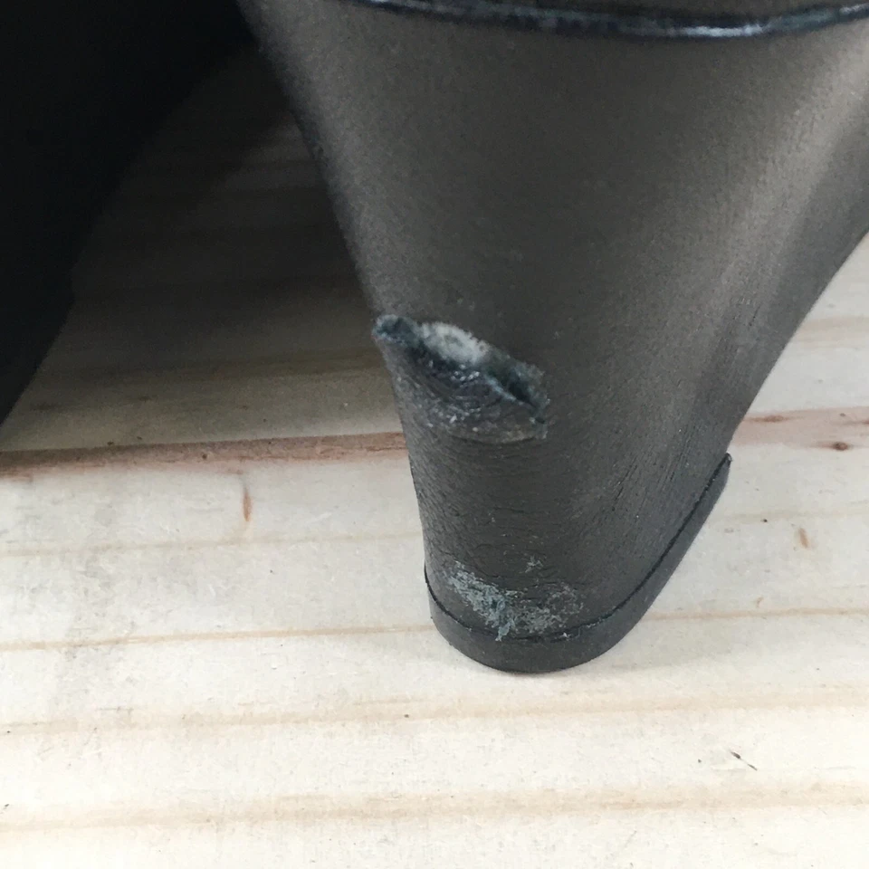 Zapatos Vionic para mujer 11 Lux Camden cómodos sin cordones de cuero negro tacones de cuña Foto 3 de 4