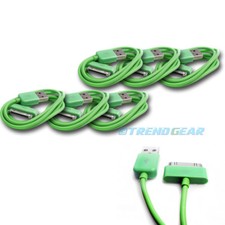 6X 10FT 30-PIN USB SYNC DATA POWER CHARGER GREEN CABLE IPHONE IPOD TOUCH IPAD