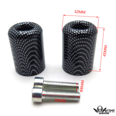 Carbon Grip Bar End Slider Kit Rubber for Kawasaki 2006-07 Ninja