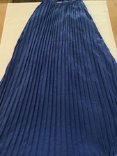 Womens Blue Pleated Halter Neck Maxi Dress Size XL