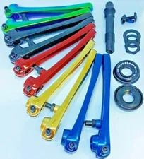 BMX 3 Piece Crankset Crank Arms Axle Bottom Bracket Old School US American Sized