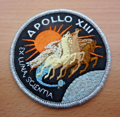 NASA Apollo 13 Patch Aufnäher Abzeichen 7,5cm Lovell  Swigert Haise selten NEU