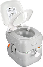 Portable 5.8 Gallon Camping Toilet with Carry Bag  Hand Sprayer, Leak Proof