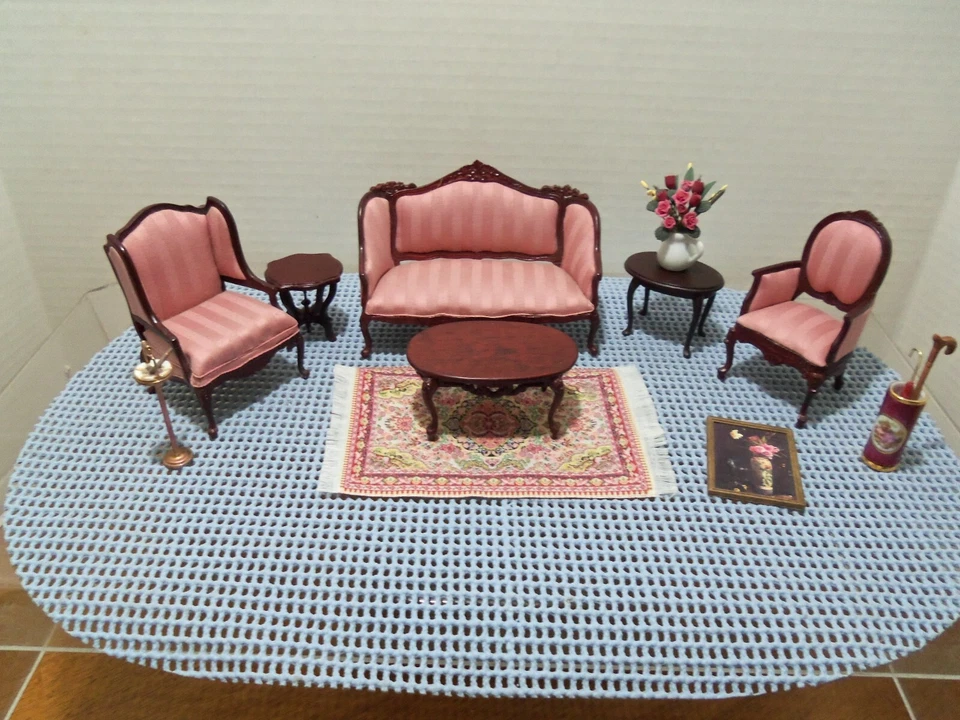 Bespaq 玫瑰双人沙发,2 张扶手椅,咖啡,2 张边桌,花卉,Reutter 等! — 第 2/4 张图片