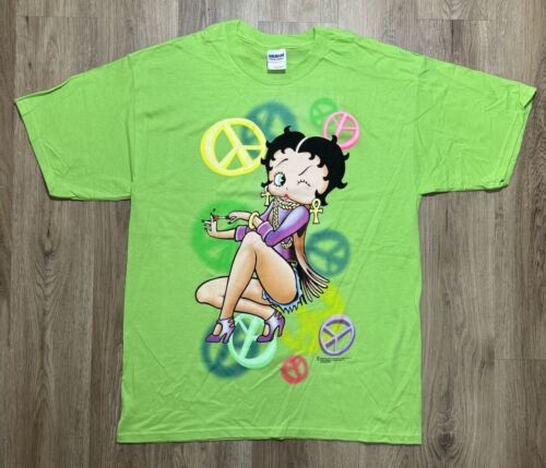 2008 Betty Boop Peace Sign T Shirt Size L - Picture 1 of 10