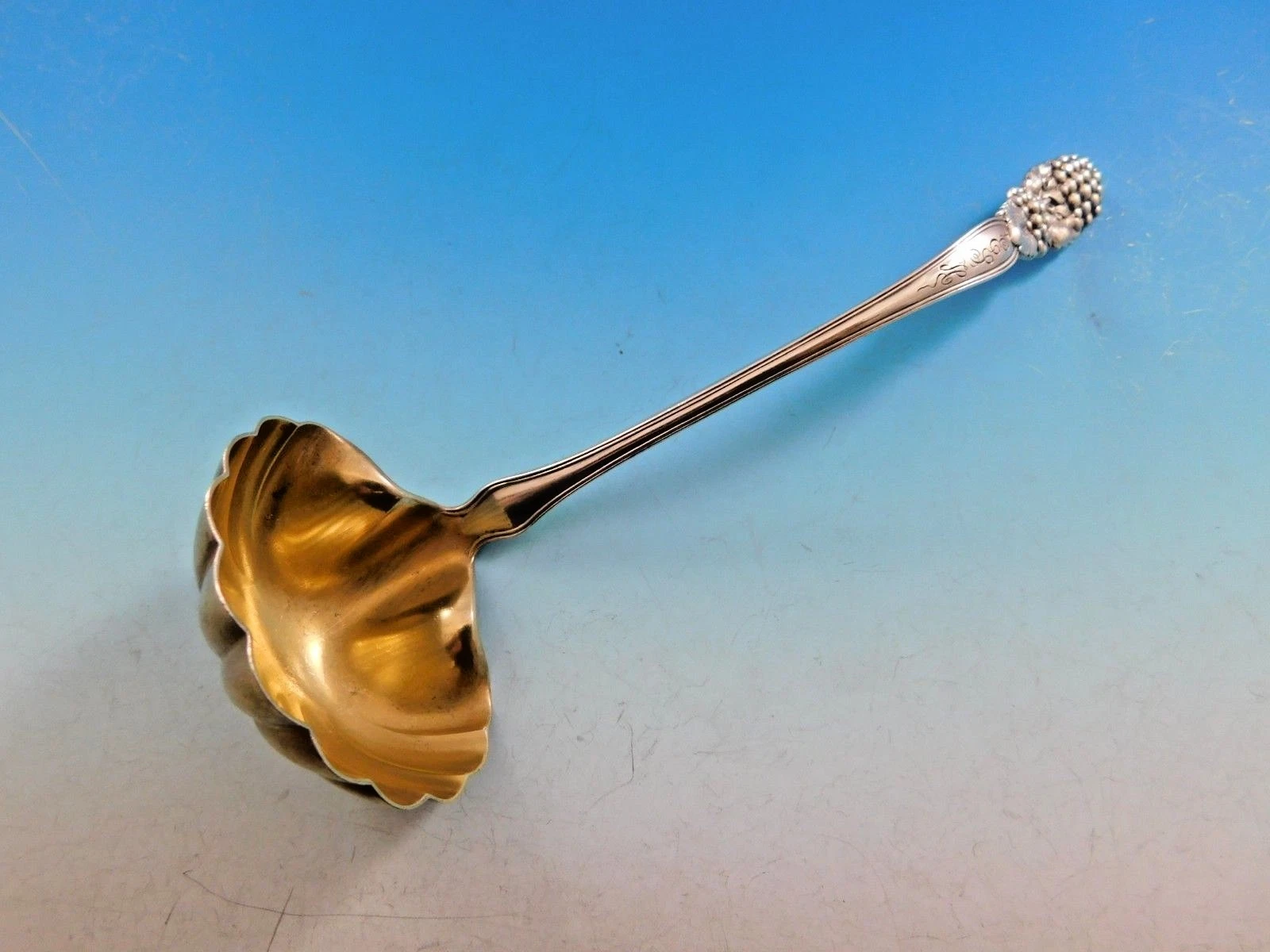 Blackberry by Tiffany and Co Sterling Silver Sauce Ladle Gold-Washed 7 1/4"