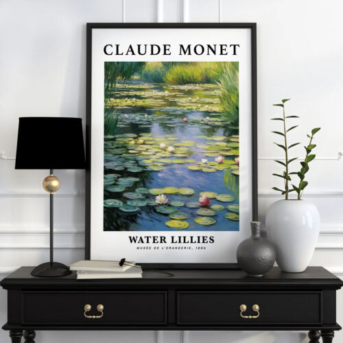 Claude Monet Print, Claude Monet Gift,Claude Monet Poster, Monet Water Lilies(4) - Afbeelding 1 van 8