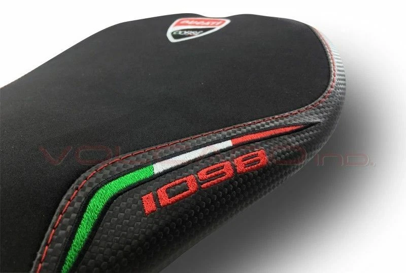 Ducati 848 1098 1198 Volcano design Saddle cover Anti scivolo black italy flag r Foto 4 de 4