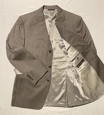 Jack Victor Collection Loro Piana Super 120's Gray Stripe Men Blazer Sz 41R EUC