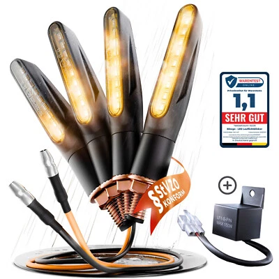 Binego® 4x LED Blinker Motorrad E Geprüft Lauflicht Universelle Blinkleuchten