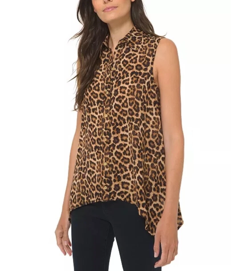 NWOT Michael Kors Leopard Print Sleeveless Shirt